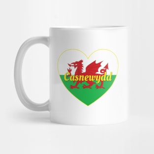 Casnewydd Cymru UK Baner Cymru Calon Mug